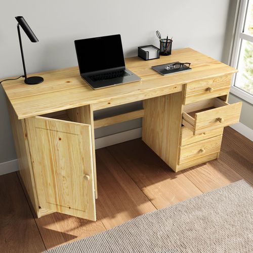 Bureau En Pin Manager, Vernis Naturel