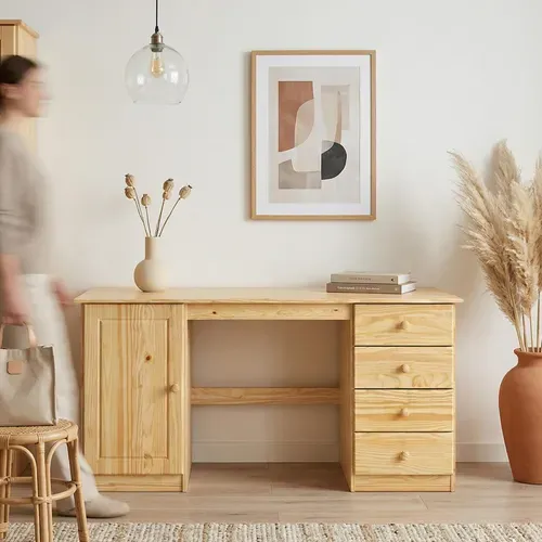 Bureau En Pin Manager, Vernis Naturel
