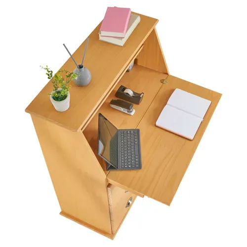 Bureau Secrétaire Gomes Avec 3 Tiroirs En Pin Massif à La Finition Teintée/cirée