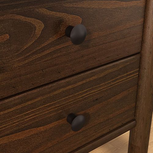 Bureau Marlo H 76 Cm 2 Tiroirs En Bois Massif - Coloris Noyer