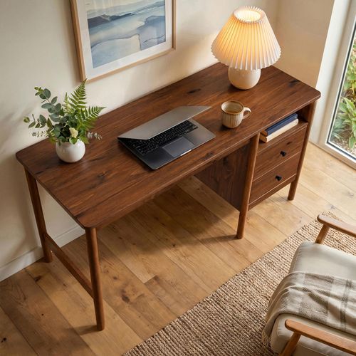 Bureau Bossa L 150 Cm En Bois Massif - Coloris Châtaignier