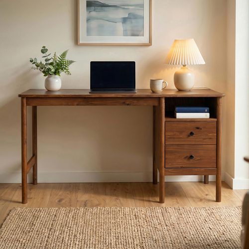 Bureau Bossa L 150 Cm En Bois Massif - Coloris Châtaignier