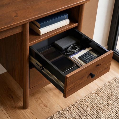 Bureau Bossa L 150 Cm En Bois Massif - Coloris Châtaignier