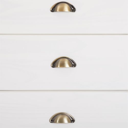 Chiffonnier Colmar En Pin Massif Lasuré Blanc, Avec 6 Tiroirs
