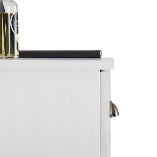 Chiffonnier Colmar En Pin Massif Lasuré Blanc, Avec 6 Tiroirs