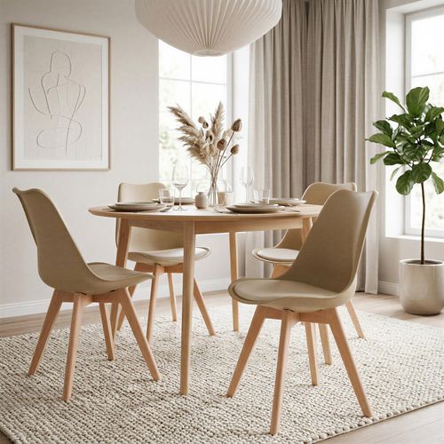 Lot De 4 Chaises Scandinaves Abby - Coloris Champagne