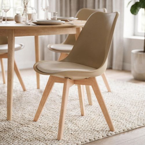 Lot De 4 Chaises Scandinaves Abby - Coloris Champagne