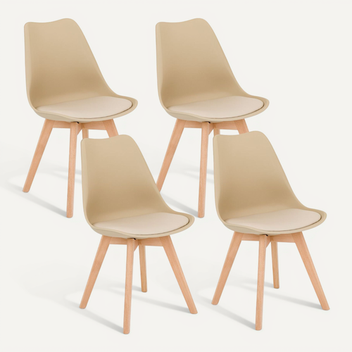 Lot De 4 Chaises Scandinaves Abby - Coloris Champagne