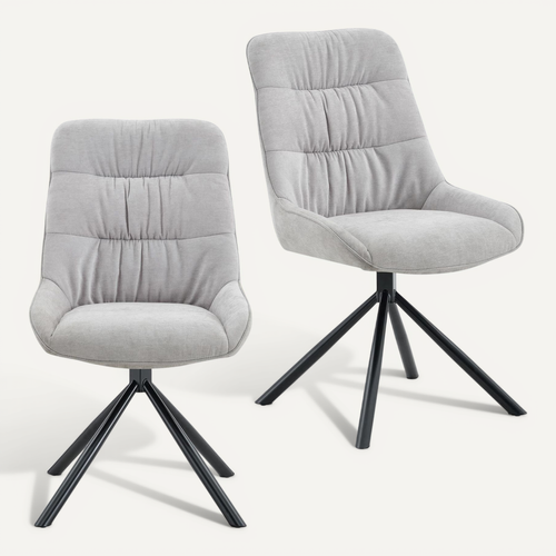 Lot De 2 Chaises Libra De Salle À Manger En Tissu - Gris