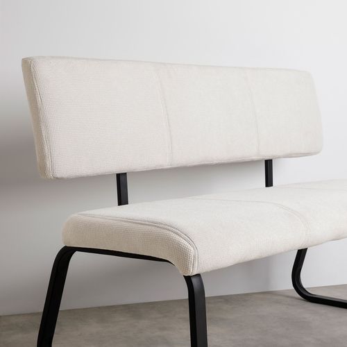 Banc D'entrée Vilas L 135 Cm En Tissu - Blanc Crème