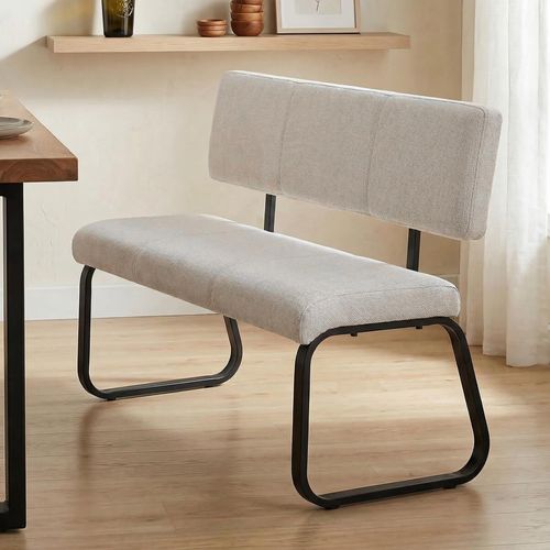 Banc D'entrée Vilas L 135 Cm En Tissu - Blanc Crème