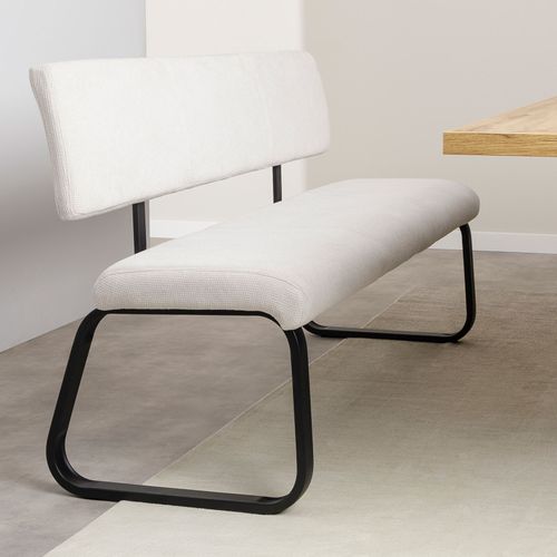 Banc D'entrée Vilas L 135 Cm En Tissu - Blanc Crème