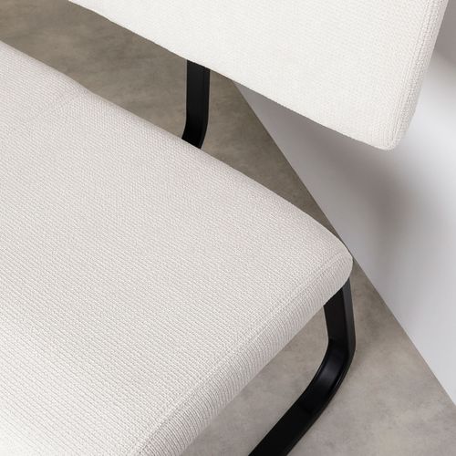 Banc D'entrée Vilas L 135 Cm En Tissu - Blanc Crème