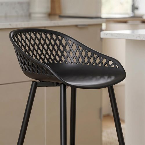 Lot De 2 Tabourets De Bar Irek, En Plastique Noir