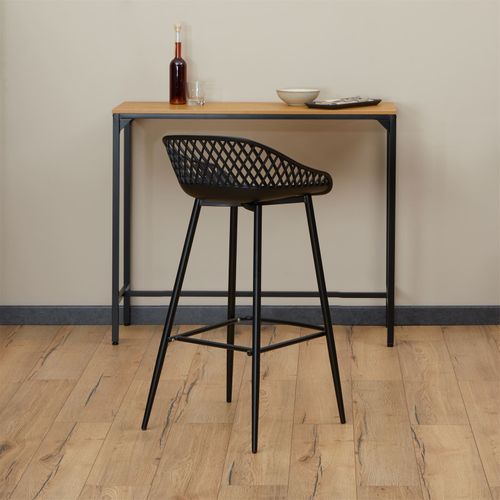 Lot De 2 Tabourets De Bar Irek, En Plastique Noir