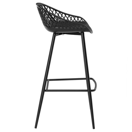 Lot De 2 Tabourets De Bar Irek, En Plastique Noir