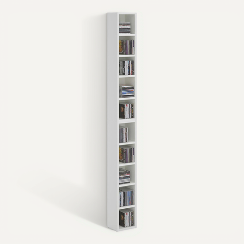 Etagères Modulables Musique Pour Cd Et Dvd, En Mélaminé Blanc Mat