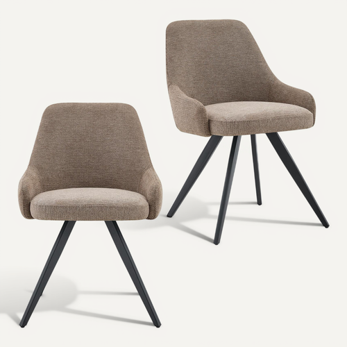 Lot De 2 Chaises Vigo De Salle À Manger En Tissu - Grège