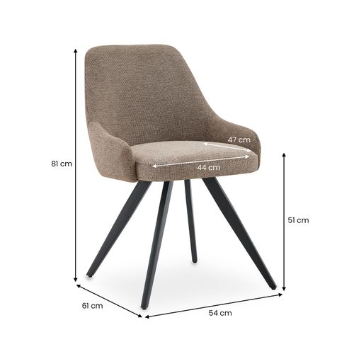 Lot De 2 Chaises Vigo De Salle À Manger En Tissu - Grège