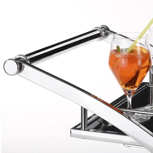IDIMEX Chariot De Service Evo – Desserte Élégante à Roulettes Avec 2 Plateaux Verre Noir, Porte-Bouteilles Et Poignée Chromée – Idéal Cuisine Et Apéro