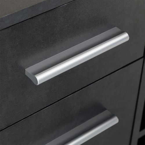 Bureau D'angle Carmen Avec Meuble De Rangement, Décor Béton Foncé