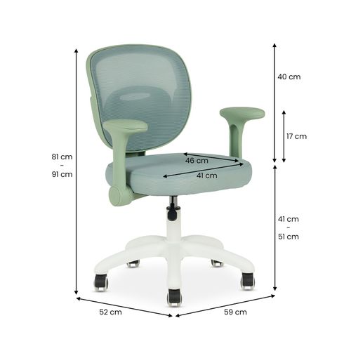 Chaise De Bureau Enfant Amelia Réglable En Tissu Mesh - Vert