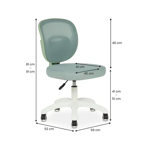 Chaise De Bureau Enfant Mayla Réglable En Tissu Mesh - Vert