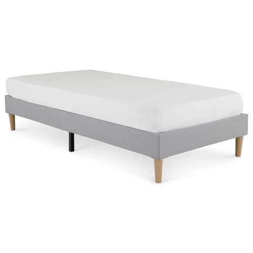 Sommier Tapissier Paimpol 90 X 190 Cm Revêtement Tissu - Gris