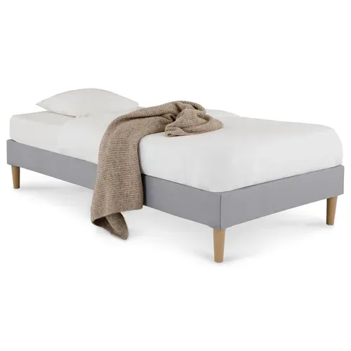 Sommier Tapissier Paimpol 90 X 190 Cm Revêtement Tissu - Gris