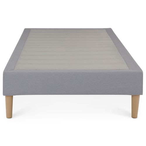 Sommier Tapissier Paimpol 90 X 190 Cm Revêtement Tissu - Gris