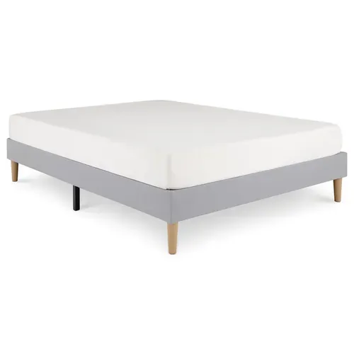 Sommier Tapissier Brest 160 X 200 Cm Revêtement Tissu - Gris