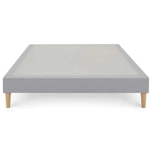 Sommier Tapissier Brest 160 X 200 Cm Revêtement Tissu - Gris