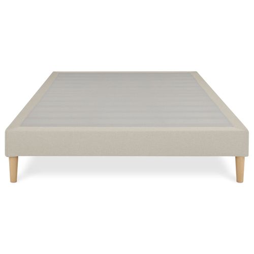 Sommier Tapissier Brest 160 X 200 Cm Revêtement Tissu - Beige