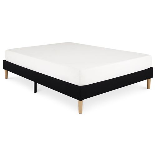 Sommier Tapissier Brest 160 X 200 Cm Revêtement Tissu - Noir
