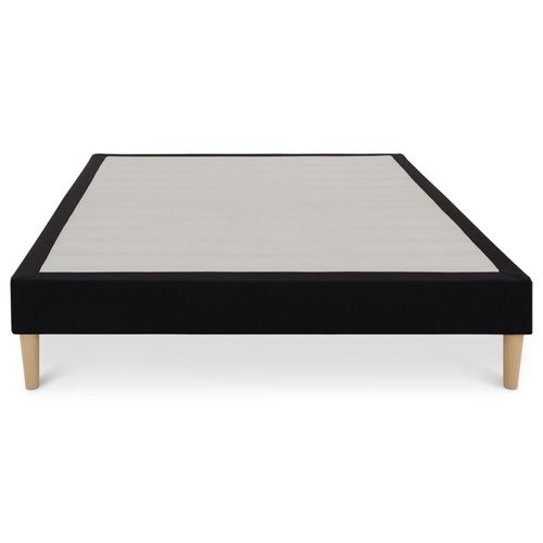 Sommier Tapissier Brest 160 X 200 Cm Revêtement Tissu - Noir