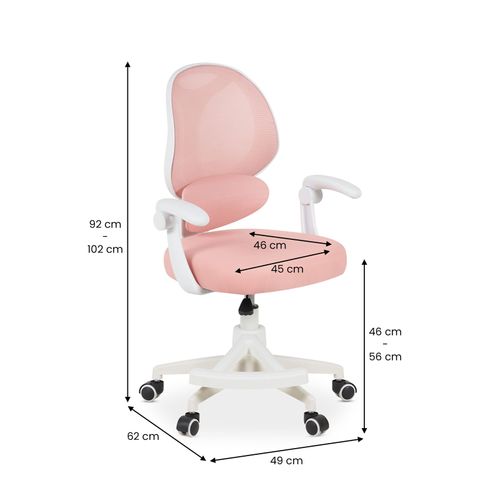 Chaise De Bureau Pour Enfant Isla Pivotante - Rose