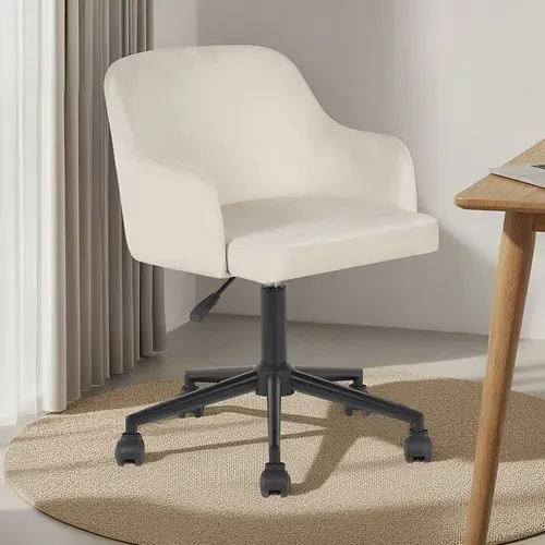 Chaise De Bureau Oliver En Velours - Beige