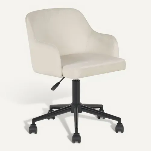 Chaise De Bureau Oliver En Velours - Beige