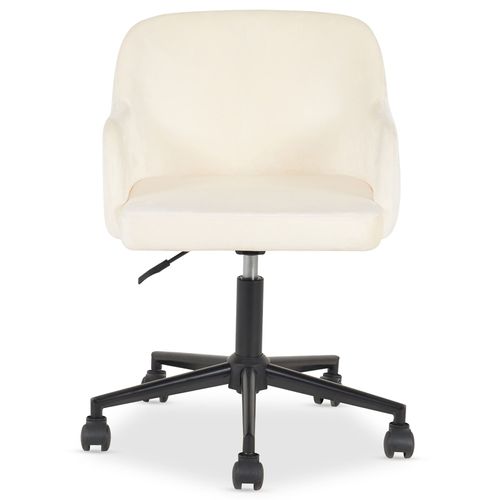 Chaise De Bureau Oliver En Velours - Blanc Crème
