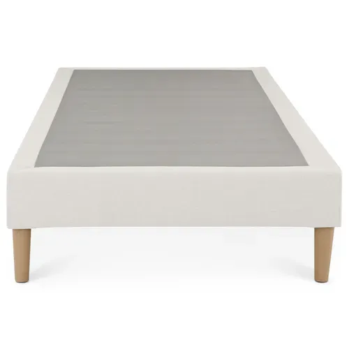 Sommier Tapissier Paimpol 90 X 190 Cm Revêtement Tissu - Blanc Crème