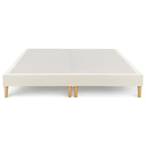 Sommier Tapissier Rennes 180 X 200 Cm Revêtement Tissu - Blanc Crème