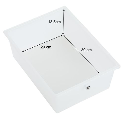 Caisson Sur Roulettes Gina, En Métal Laqué Blanc Avec 5 Tiroirs En Plastique Blanc