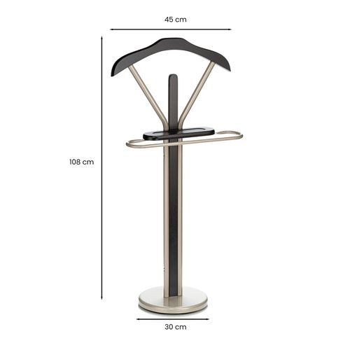 Valet Fabio En Métal Laqué Et Mdf - Coloris Champagne Et Noir