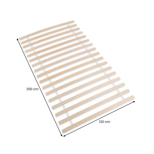 Sommier 120 X 190 Et 120 X 200 Cm Pasia En Bois 17 Lattes Sans Cadre