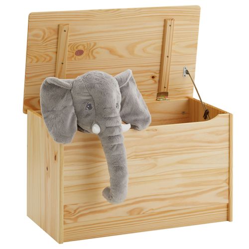 Coffre à Jouets Hannah, En Pin Massif Vernis Naturel