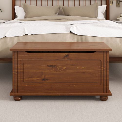 Coffre De Rangement Bristol En Pin Massif - Brun Foncé