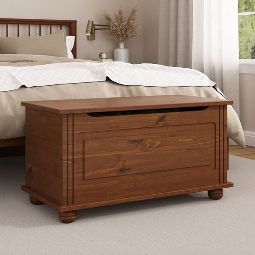 Coffre De Rangement Bristol En Pin Massif - Brun Foncé