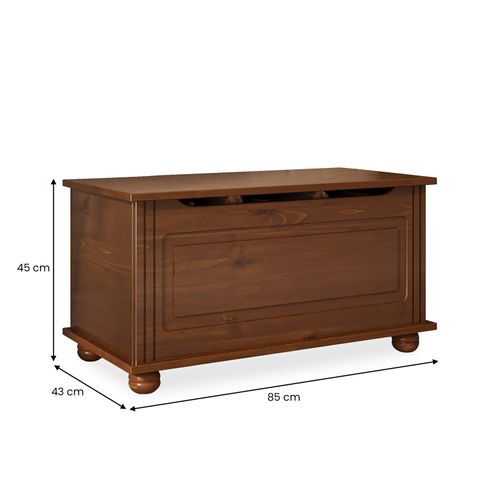 Coffre De Rangement Bristol En Pin Massif - Brun Foncé