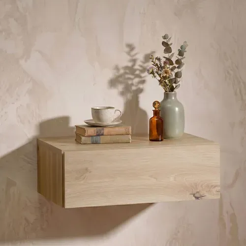 Chevet Suspendu Oceane, En Bois - Coloris Chêne Artisan