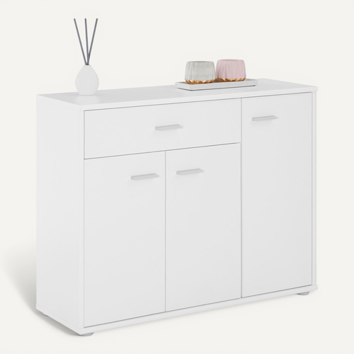 Buffet Coraline, En Mélaminé Blanc Mat